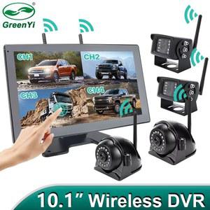 화물차 블랙 박스 트럭 트레일러 버스 RV 픽업 SUV 밴용 1080 IR 백업 카메라가 장착된 무선 10인치 AHD 블라인드 스팟 DVR 기록 모니터 터치스크린