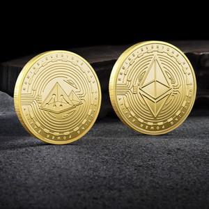 이더리움 (ETH) 새로운 스타일의 물리적 암호화 코인, 소장용 금도금 기념 아트 화폐