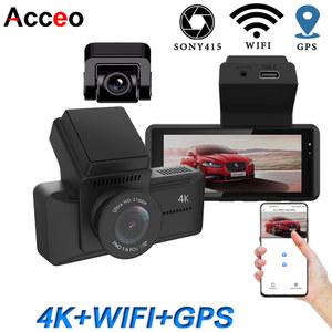 화물차 블랙 박스 차량용 듀얼 렌즈 대시 카메라 4K UHD 와이파이 후면보기 나이트 비전 자동차 비디오 녹음기 DVR