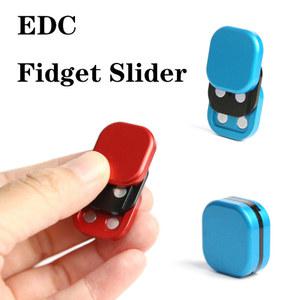 스테인레스 스틸 미니 큐브 피젯 슬라이더 EDC 3 층 완구 스트레스 해소 푸시 촉각 ADHD 사무실 휴식