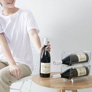 완우유통 투명 와인 랙 거치대 홀더 보관함 와인병 수납함 WNKEY