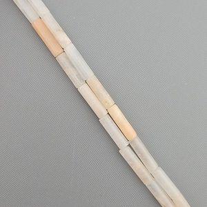 비즈팡 [J1-304-04] 원석 원통 막대 파이프 4x14mm 피치문스톤 ,반줄(약18cm)