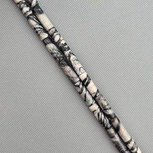비즈팡 [J1-304-16] 원석 원통 막대 파이프 4x14mm 크레이지마노 ,반줄(약18cm)
