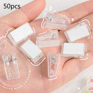 바늘 50Pcs 양면 접착 스프링 클립 태피스트리 옷걸이 스티커 포스터 종이 플래그 인테리어