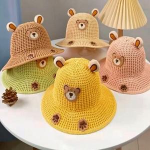 곰 모자 밀짚모자 여름 어린이 유아 유아모자 준캡 어린이집 아동 귀여운모자 자외선차단 어린이집선물 봄