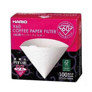 하리오 V60 종이 커피필터 100매 화이트1-4잔용 VCF-02-100WK