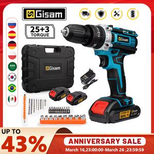Gisam 무선 드릴 충전식 전기 드라이버 전기 드릴 소형 무선 핸드 리튬 이온 배터리 전동 공구