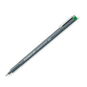 스테들러 308 피그먼트 라이너 펜 0.3mm 10개입 그린 문구 캘리그라피 필기 미술 미술볼 그림 잉크