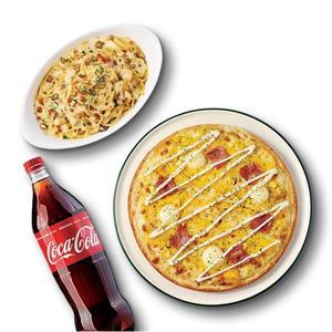 [굽네치킨] 스윗콘치즈피자(8인치)+까르보나라+콜라1.