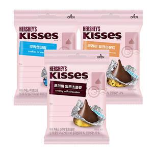 키세스 크리미 밀크초콜릿 52g+크리미 밀크아몬드 52g+쿠키앤크림 52g(총3개)