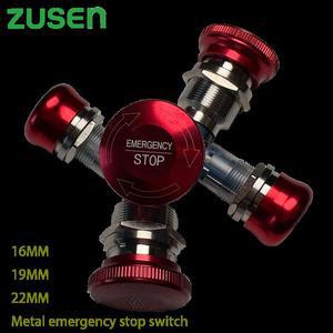 Zusen 16mm 금속 비상 정지 푸시 버튼 스위치 IP65
