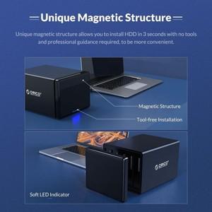 ORICO DAS 타입 C 5 베이 HDD 도킹 스테이션, 알루미늄 5Gbps 인클로저, USB3.1 케이스, 싱글 지지대, 최대