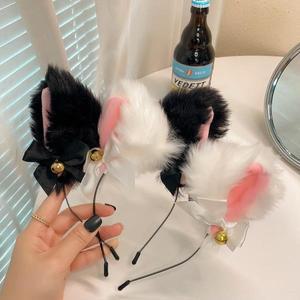 고양이 귀  머리띠 목걸이 클로 장갑 코스프레 봉제 벨 헤어밴드 여성 소녀 가장 무도회 파티 헤드웨어 2