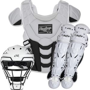 Rawlings Velo Fastpitch 소프트볼 포수 세트 NOCSAE  중급 12-15 화이트 블랙