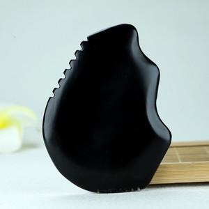 스파 침술 긁기 바디 발 뒤 얼굴 목 마사지 뷰티 과샤 보드  블랙 비안 스톤 구아샤 도구