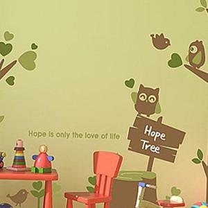 희망나무 포인트그래픽스티커 시트지 인테리어소품 DIY 아이방 장식 캐릭터 리폼 데코 벽장식