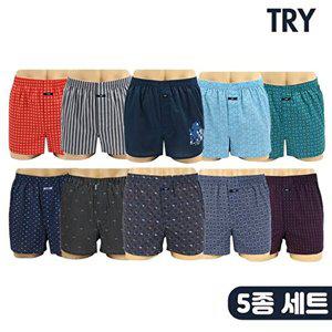 [TRY]트라이 쾌적한 순면 트렁크 남성팬티 5종세트
