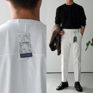 [맨즈북]USA 면100 남자 수피마티셔츠 긴팔 정장 이너 롱슬리브