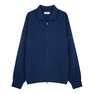 [리빌모아]남자 가을 오버핏 하찌 카라 집업 니트 가디건 DS-KN-Q290-블루