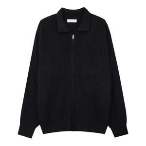 [리빌모아]남자 가을 오버핏 하찌 카라 집업 니트 가디건 DS-KN-Q290-검정