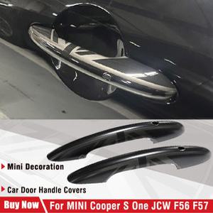 2PCS 세트 블랙 플래그 도어 핸들 커버 스티커 미니 쿠퍼 S JCW F56 F57 자동차 스타일링 외장 부품 액세서리