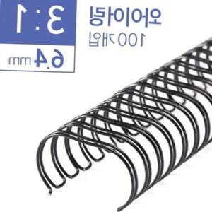 플라스틱링 3대1 와이어링 6 4mm 100개입 제본링