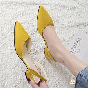 이오디자인 여름 뾰족코 페미닌 구두 샌들힐 굽3.5CM 4컬러 미들힐