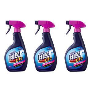 O2 찌든때 500ml 3개입 LION 비트 라이온 세제 라이온코리아 스프레이 세탁세제 스프레이용 얼룩 표백제 제