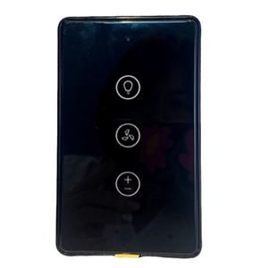 투야 스마트봇벽 제어 터치 패널 스위치 스마트 홈 Wifi 팬 라이트 Tuya APP 음성 타이밍 US-Plug Black