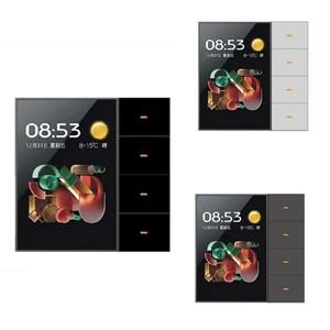 투야 스마트봇Tuya Zigbee 3.5 인치 스마트 벽 스위치 터치 스크린 4 그룹 8 방향 장면 레이더 센서 디밍