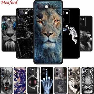 Vivo Y27s 휴대폰 케이스 커버 라이온 울프 타이거 블랙 실리콘 소프트 백 Y 27 s 6.64 인치 Fundas Coque