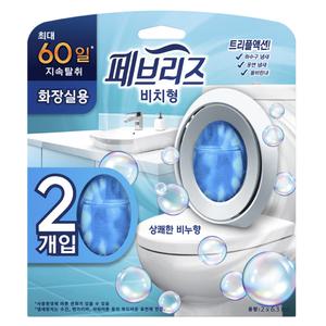 페브리즈 비치형 화장실 냄새 제거 탈취제 방향제 상쾌한 비누향(2개입)