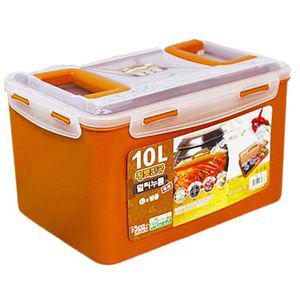 [제이프로젝]황토 누름락 김치통 10L 진공 투핸들 김장통 장아찌통 사각밀폐용기 대용량밀폐용기 황토밀폐