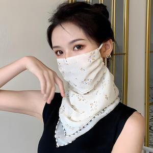 플라워 멀티 스카프 여성 자외선차단 여름 쉬폰 마스크