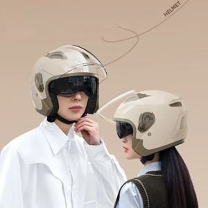 풀페이스헬멧오토바이 3/4 하프 헬멧 눈과 얼굴 보호 듀얼 렌즈 편안한 분리형 라이닝 환기  페이스