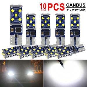 2/10 PCS 슈퍼 밝은 T10 W5W LED 전구 Canbus 12V 24V 2016-15SMD 6500K 흰색 자동차 인테리어 돔 트렁크