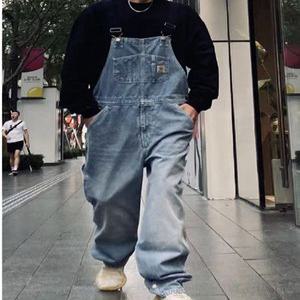 멜빵바지 점프수트 데님 바지 와이드 데일리 캐주얼 작업복 루즈핏 오버롤