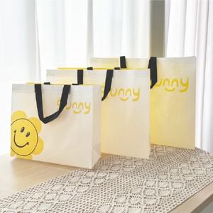 [마트] 스마일 바라기 쇼핑백(5p1묶음) 소 중 대 종이가방 종이백/선물상자/쇼핑백