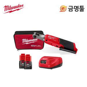 밀워키 M12 FHIR38-302B 하이스피드충전임팩라쳇렌치 12V 3.0AH 3/8 BL모터 가방포함