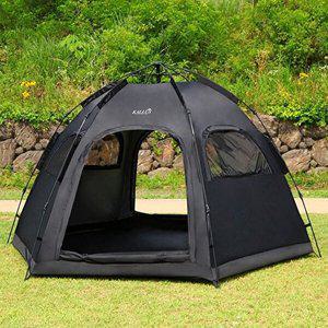 칼루스 오토 육각텐트 6P 올블랙 원터치 텐트 그늘막-WF6CCC5