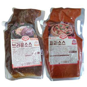 롯데푸드 델가 브라운 피자 소스 2kg돈까스 가스 양념 델가가스 고급가스 대용량 전문가용