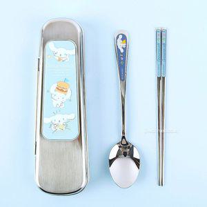 시나모롤 슈퍼클린 올스텐 수저 케이스 3P세트식기 이유 아동 유아 멀티 캐릭터 용품 젓가락