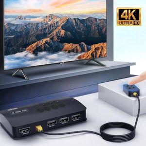 유니콘 4K 4포트 HDMI KVM스위치 KVM-400HV모니터제어 분할 PC PC기 관제실기 KVM 실장비 서버관리