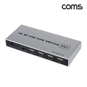 Coms DP USB KVM 스위치 선택기 2:1 2포트 4K 60HzKVM 네트워크KVM 장비 21 KVM21