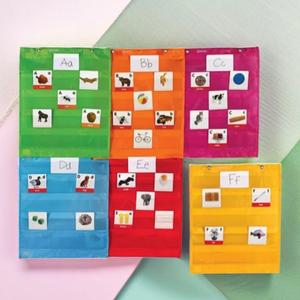 러닝리소스 레인보우 자석 포켓차트 6세트 교사용 마그네틱 챠트 벽면 자석걸이 영어학습