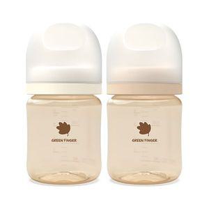 [보리보리/그린핑거]그린핑거 베베그로우 PPSU 젖병 트윈팩 크림베이지 160ml (노꼭지)