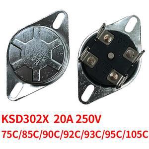 1/5/10PCS KSD302/KSD302X/KSD302T 75C/85C/90C/92C/93C/95C/105C 20A 수동 재설정 온도 제어 히터 조절기