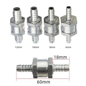 반환 밸브 단방향 인라인 6MM 8MM 10MM 12MM 공기 워터 파이프 튜브 호스 기화기 알루미늄 실버 체크