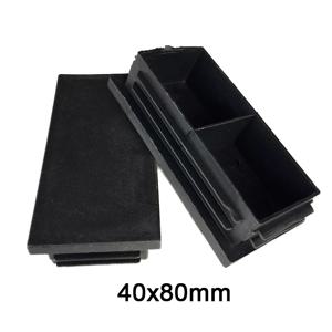 1/2/5/10pcs 40x80mm 플라스틱 검정색 블랭킹 엔드 캡 캡 튜브 파이프 삽입 플러그 마개 강철 다리 Stopfen