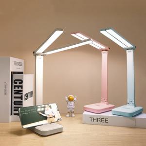 LED 책상 램프 USB 충전식 테이블 램프 3 단계 디밍이 가능한 터치 책상 조명 눈 보호 접이식 침실 책상 조명